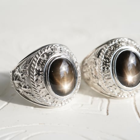 ASTROSSAリング(6条✴︎BLACKスターサファイヤ）Silver925