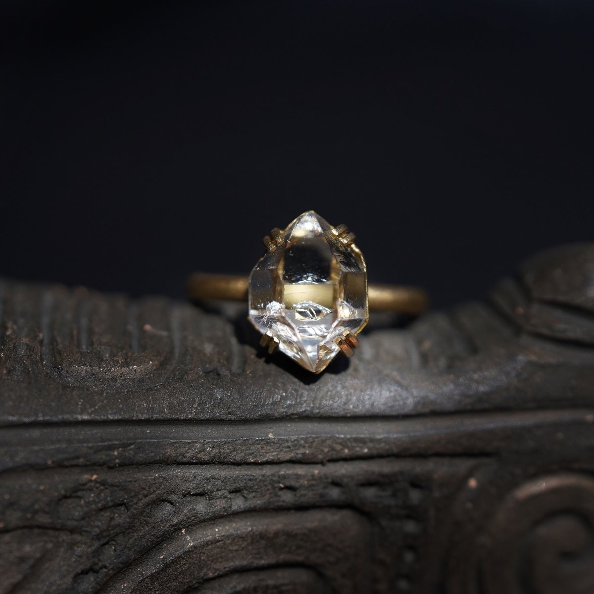 ハーキマーダイヤモンド(水入り)18Kリング | ASTROSSA
