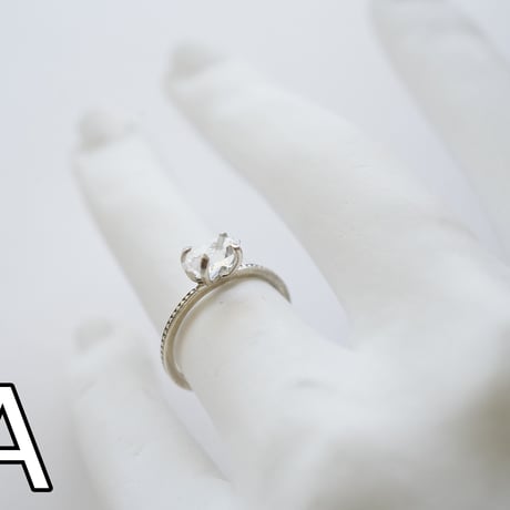 【第1グループ】ハーキマーダイヤモンド《ミレグレイン》エタニティリング(Silver925）