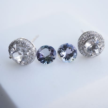 【受注生産商品】非加熱タンザナイト×ダイヤモンドピアス
