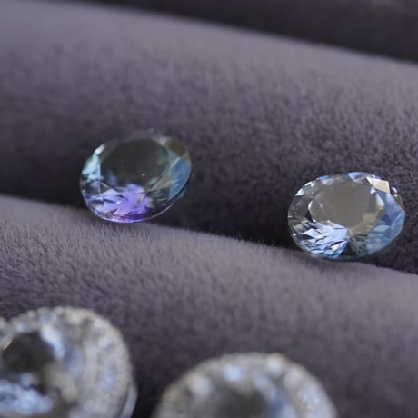 【受注生産商品】非加熱タンザナイト×ダイヤモンドピアス