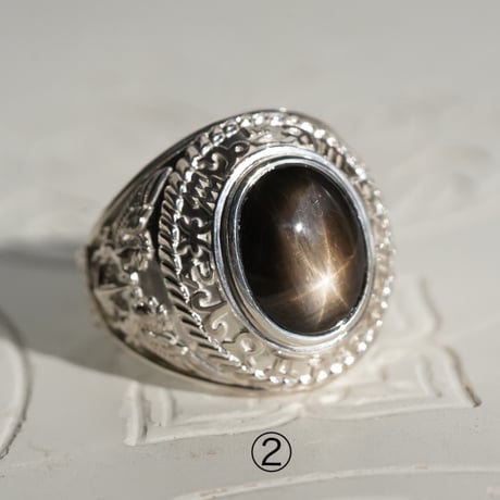 ASTROSSAリング(6条✴︎BLACKスターサファイヤ）Silver925