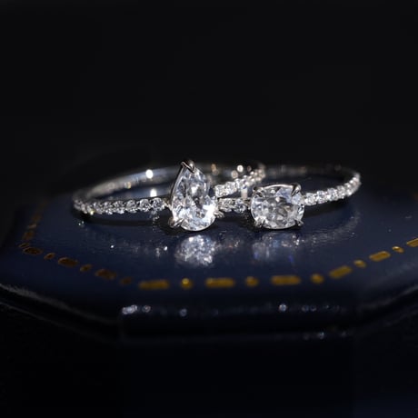 《雫型》Drops of Light Ring(マダガスカル産フェナカイト＆メレダイヤ）