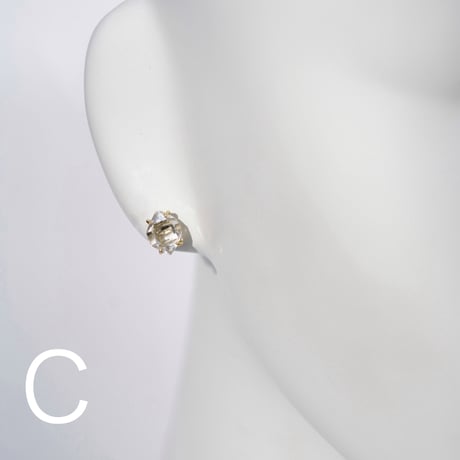 ハーキマーダイヤモンド・18Kピアス