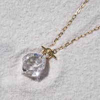 ハーキマーダイヤモンド(貫入水晶あり）18Kタイニーマントルネックレス