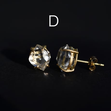 ハーキマーダイヤモンド・18Kピアス
