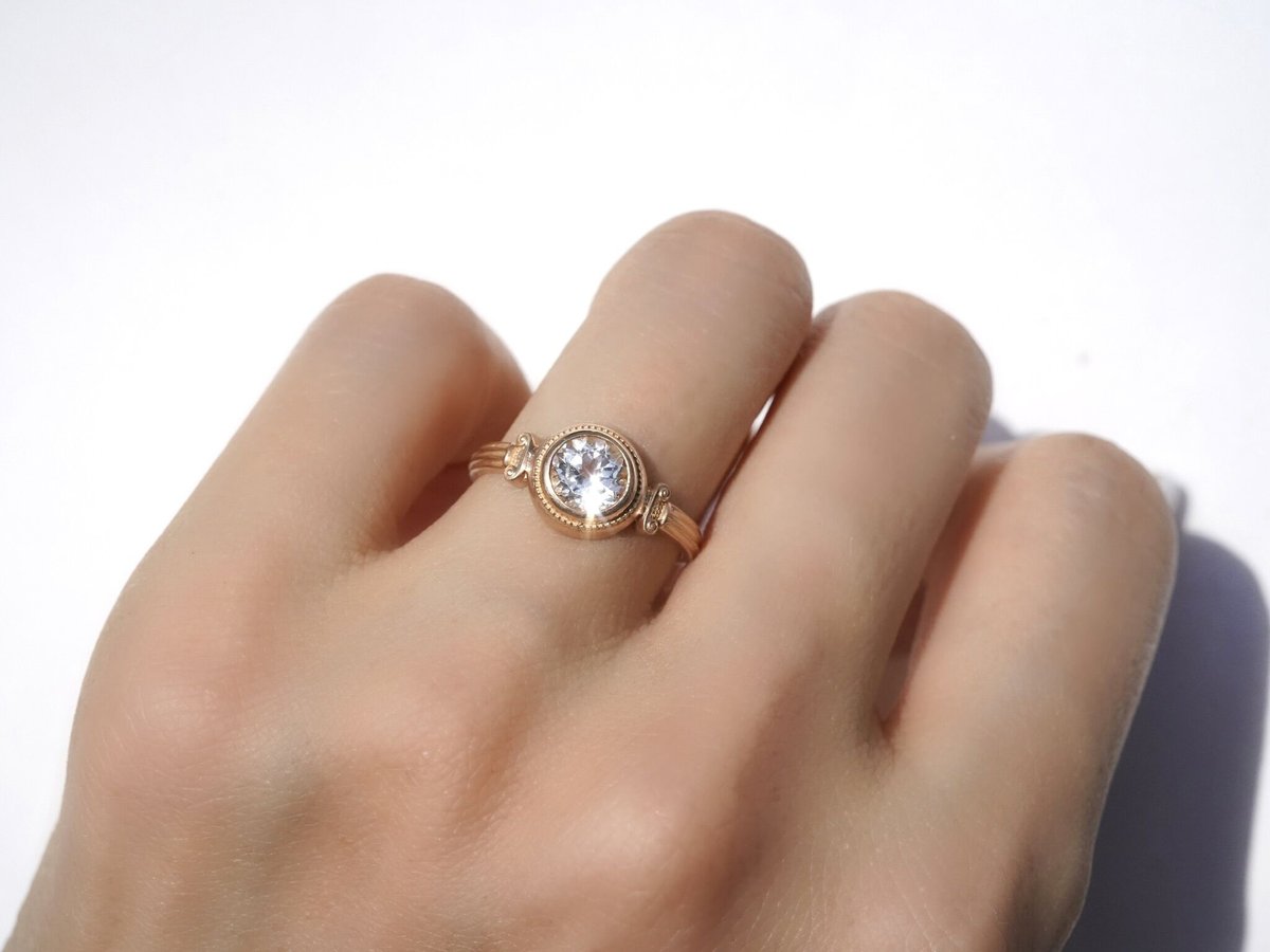 フェナカイト《アテーナ》18K・ローズゴールドリング | ASTROSSA 