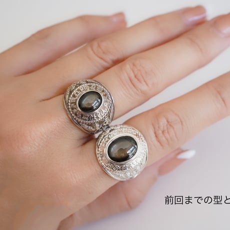 ASTROSSAリング(6条✴︎BLACKスターサファイヤ）Silver925