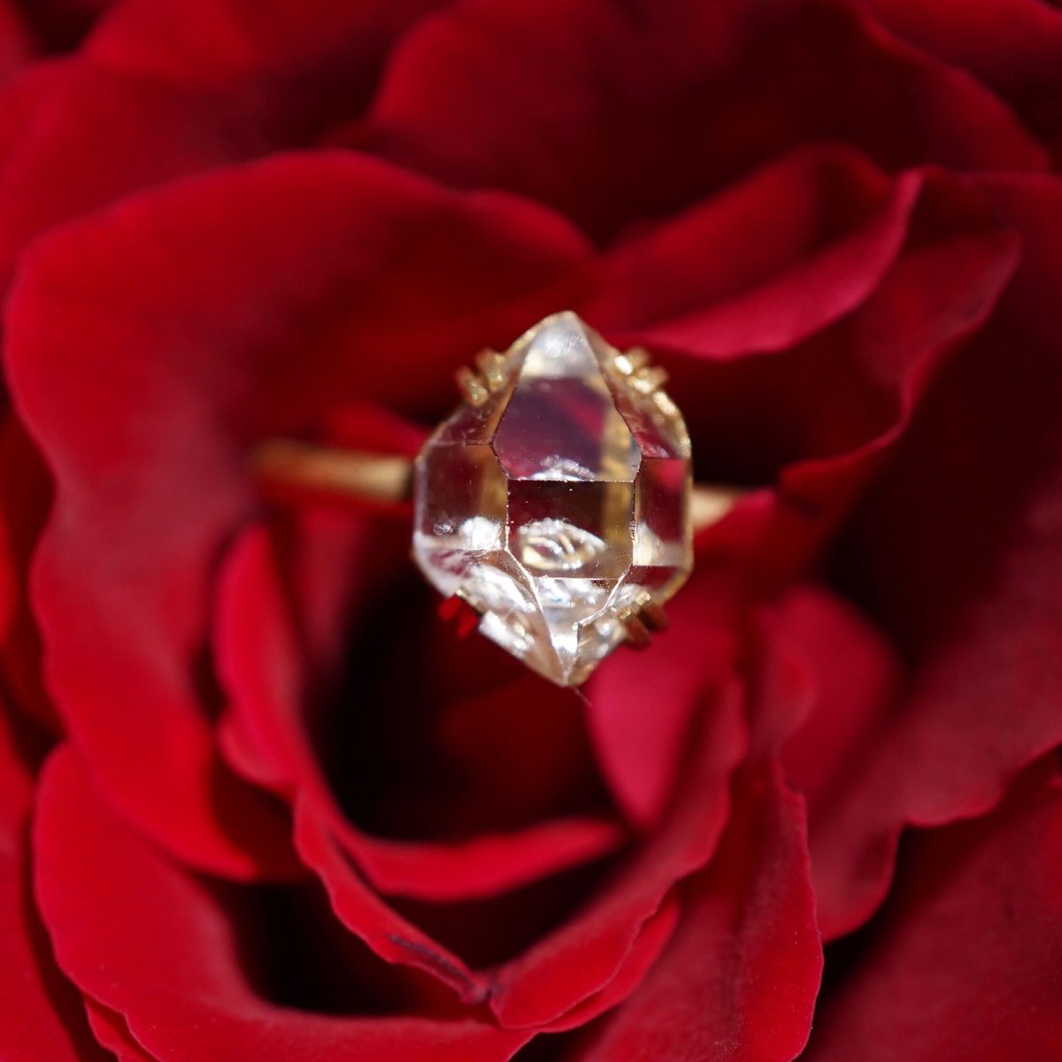 ハーキマーダイヤモンド(水入り)18Kリング | ASTROSSA