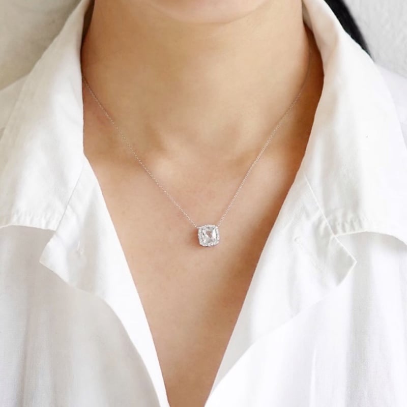 フェナカイト(マダガスカル産）＋ダイヤモンド・プラチナネックレス