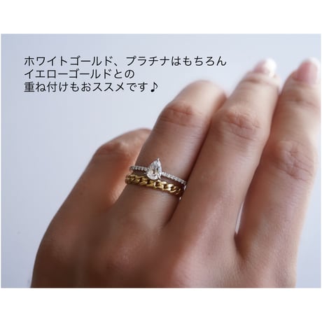 《雫型》Drops of Light Ring(マダガスカル産フェナカイト＆メレダイヤ）