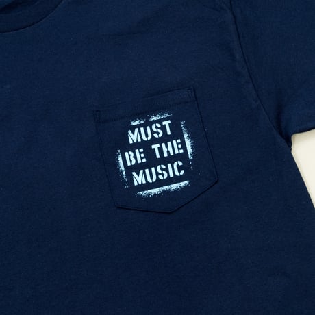 Must Be The Music Tee: Navy-Light Blue