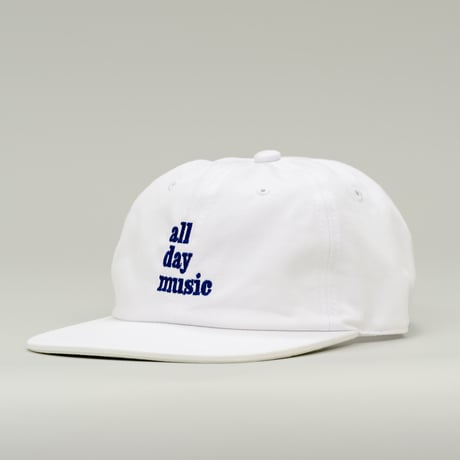 All Day Music Cap: White - Flat Bill