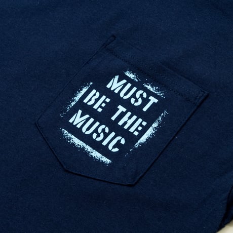 Must Be The Music Tee: Navy-Light Blue