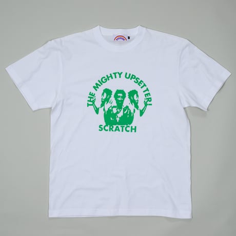 The Mighty Upsetter! Tee: White - Dub Revolution Green