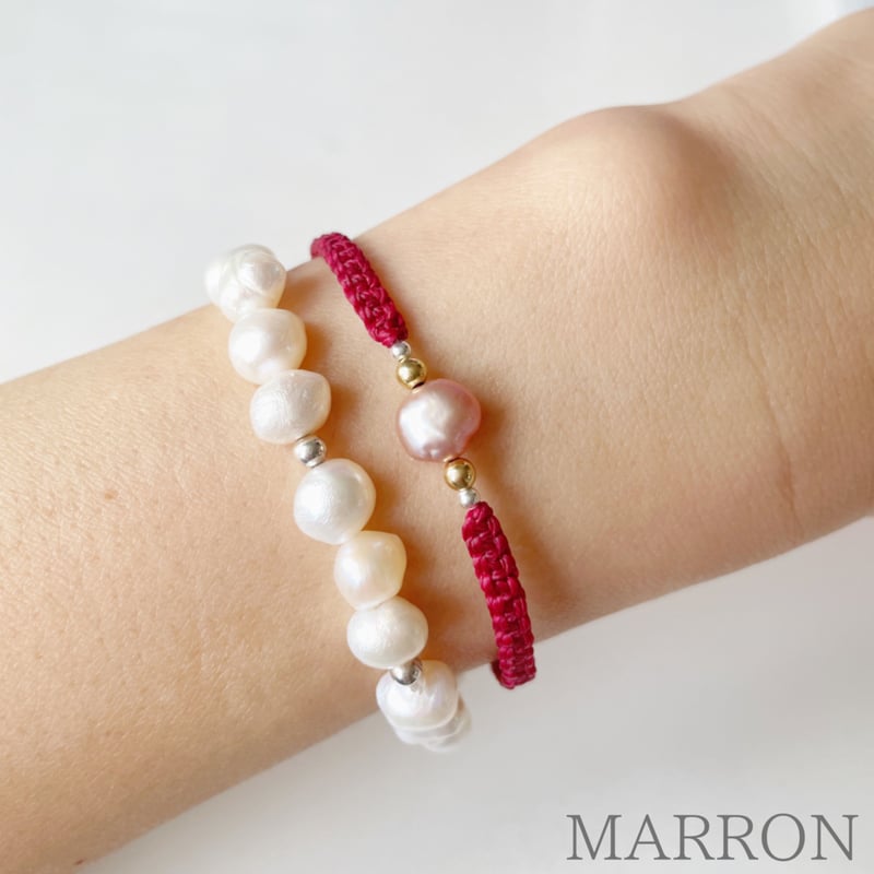 パールマクラメブレスレット 17色 | MANASEA
