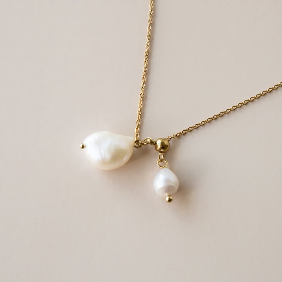 金アレ対応】バロックパール スライドアジャスターネックレス | mikka