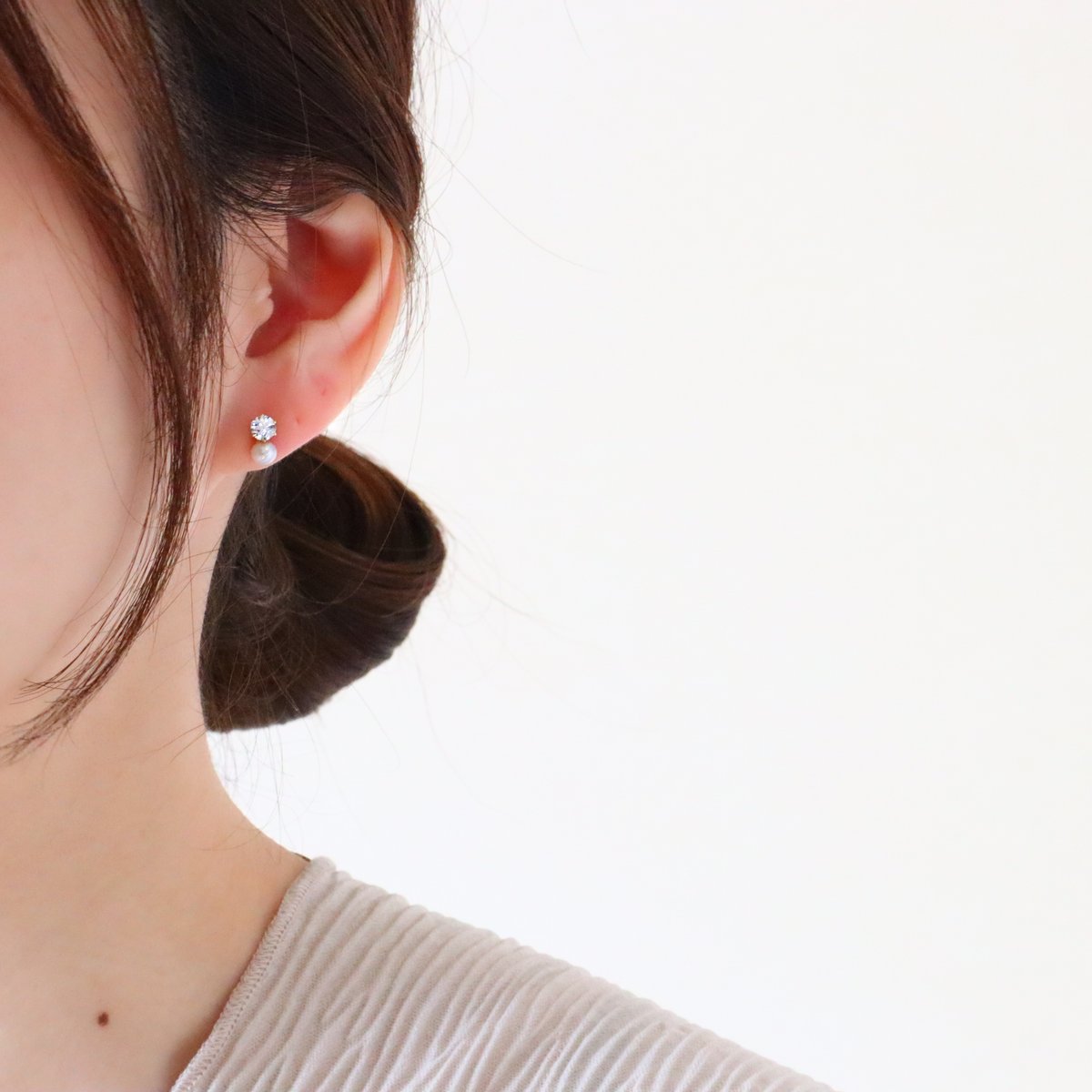 e.m.ピアス　ジルコニア　パール　ピアス　両耳 ジルコニア シルバーピアス 2P 両耳用 ピンキー&ダイアン