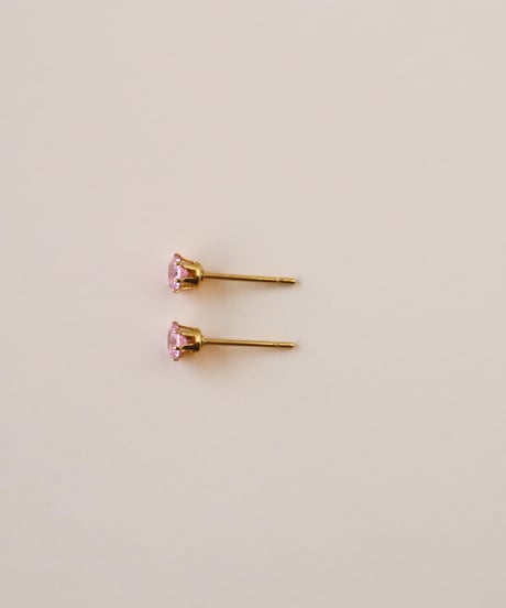 【金アレ対応】桜ジルコニアプチピアス4mm
