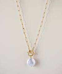 【金アレ対応】マンテルバロックパールネックレス(フラットラウンド)