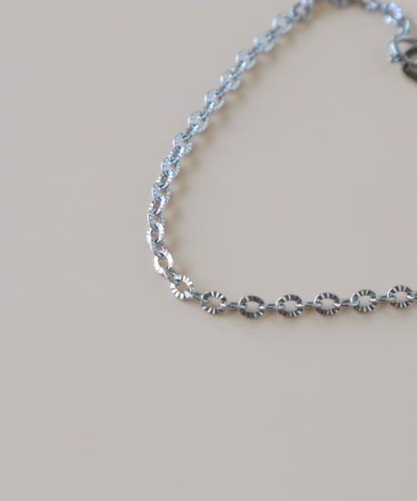 【金アレ対応】カットアズキブレスレット  シルバーカラー