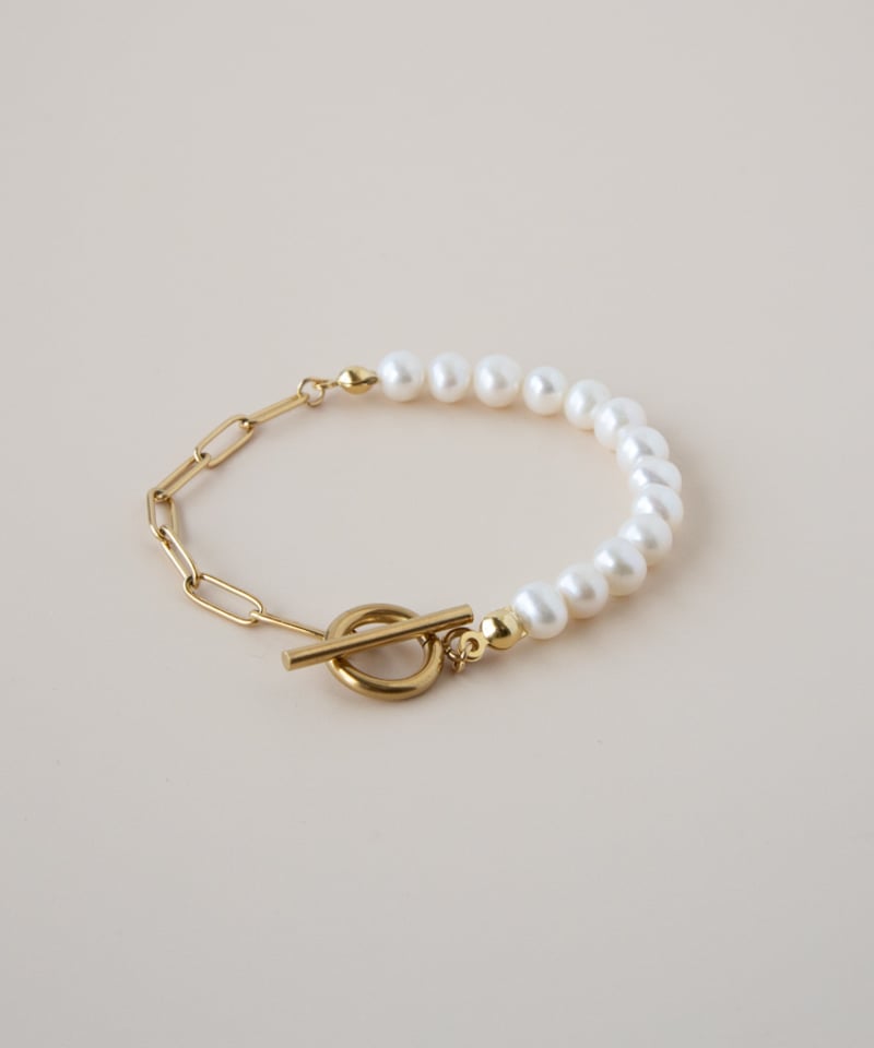 14Kゴールド パール チェーンブレスレット 金アレ対応】パールチェーンブレスレット | mikka