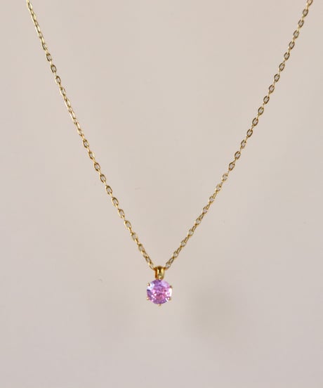 【金アレ対応】桜ピンクジルコニアネックレス 4mm