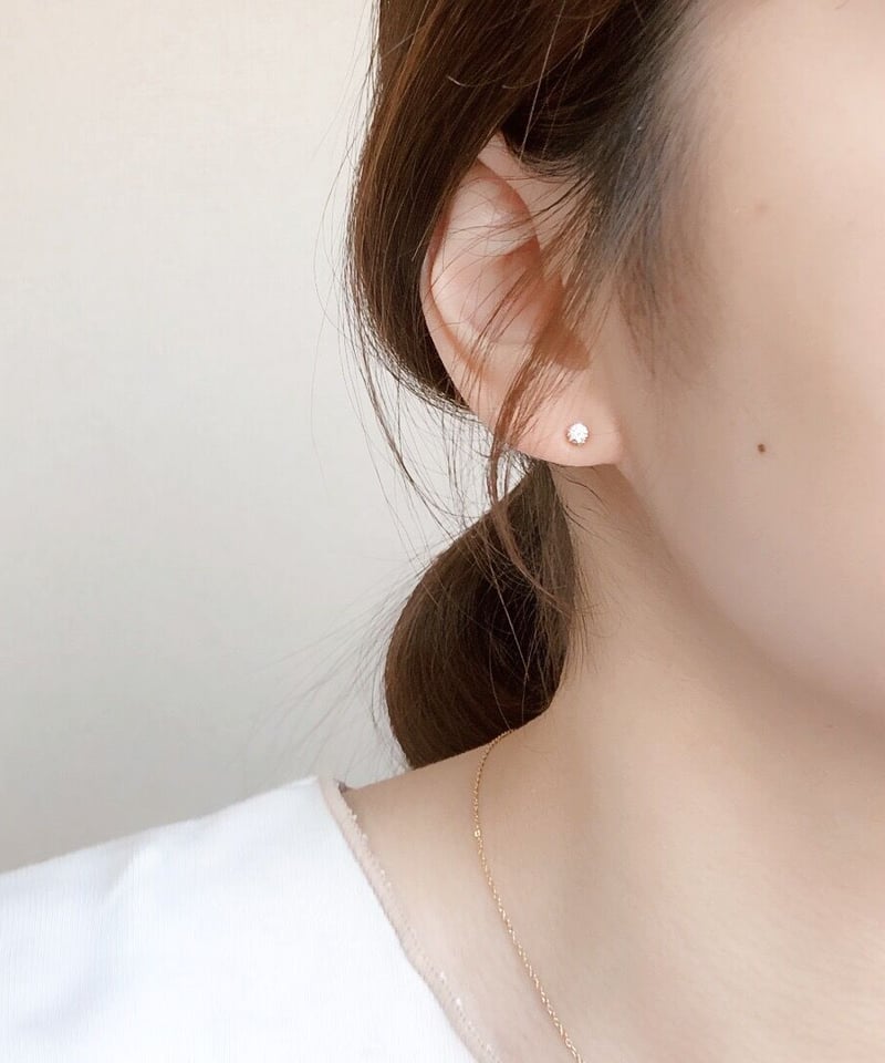 金アレ対応】ジルコニアプチピアス3mm | mikka