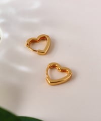 【金アレ対応】ハートフープピアス