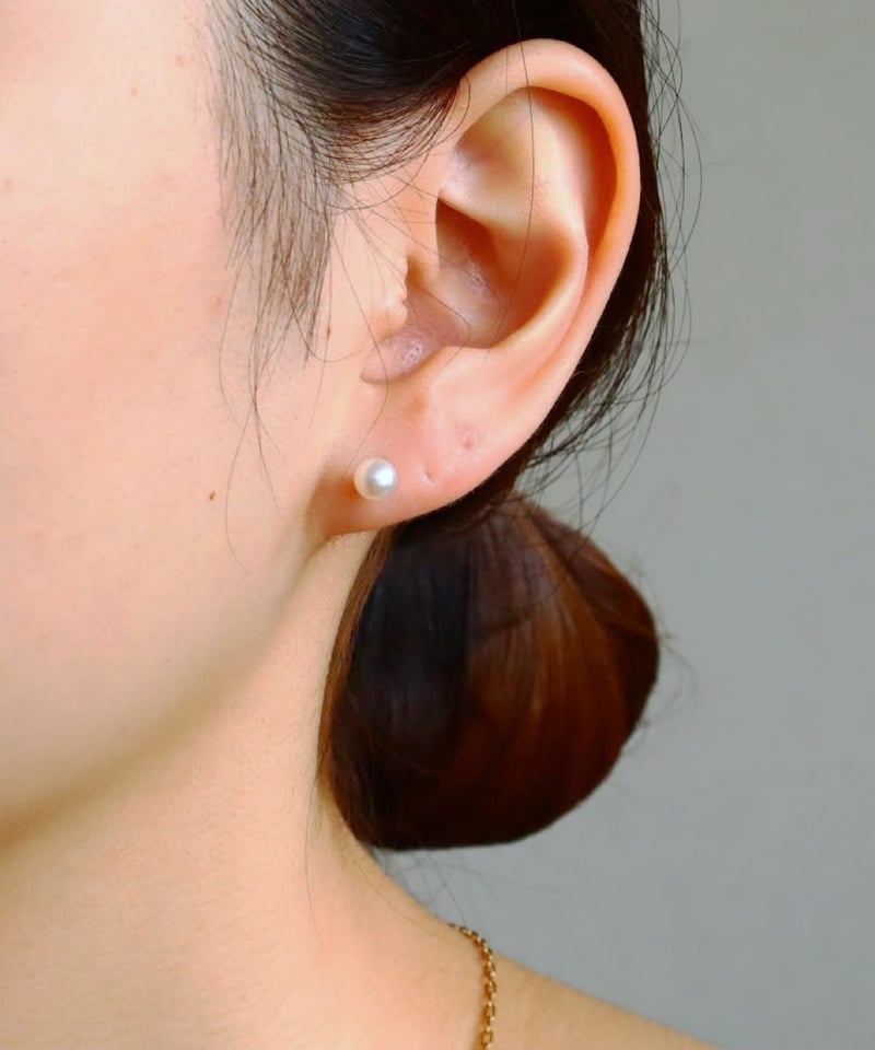 金アレ対応】淡水パールの一粒ピアス(5mm) | mikka