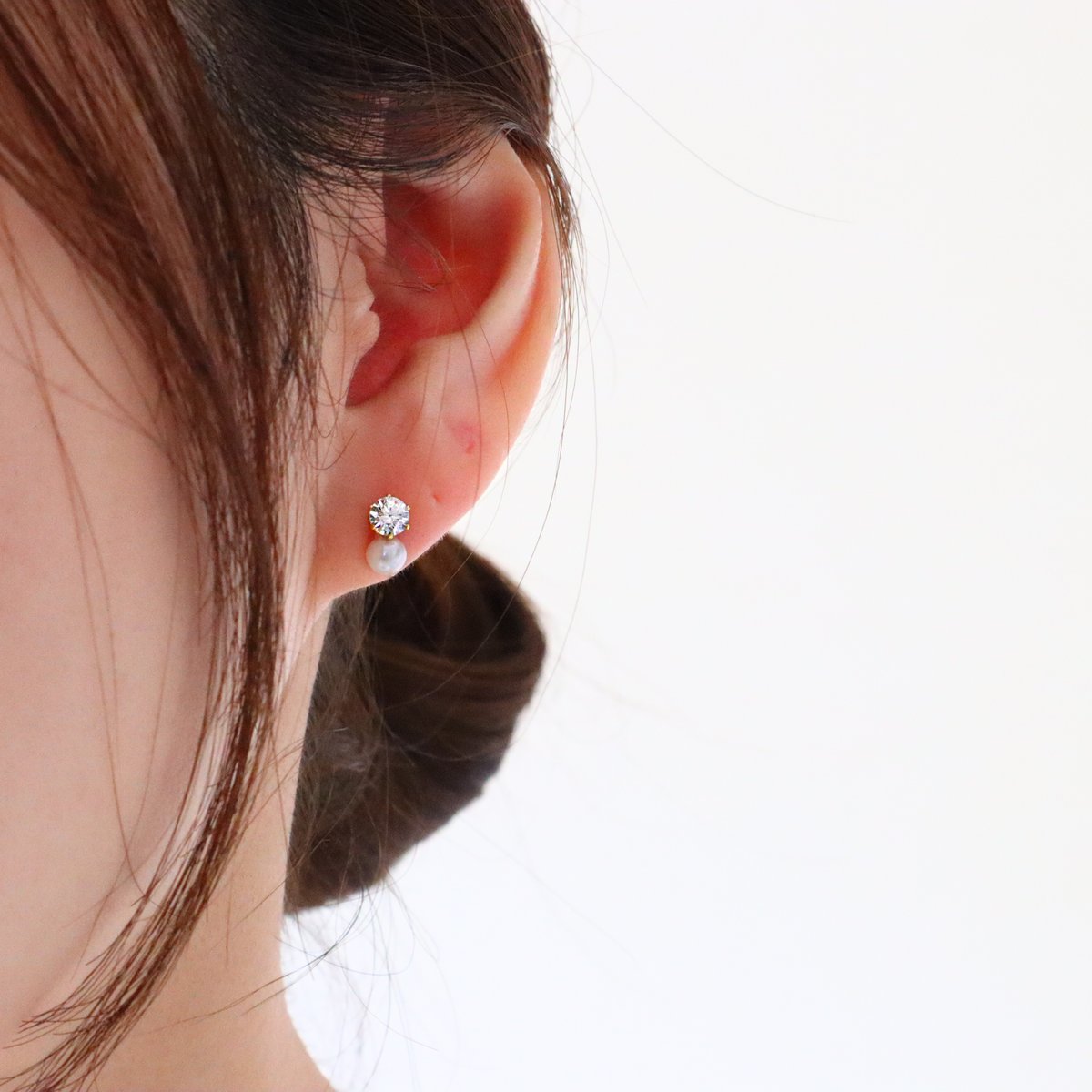 金アレ対応】Heart & Cupid ジルコニアパールピアス 4mm | mikka 金アレ対応】Heart & Cupid ジルコニアパールピアス 4mm | mikka
