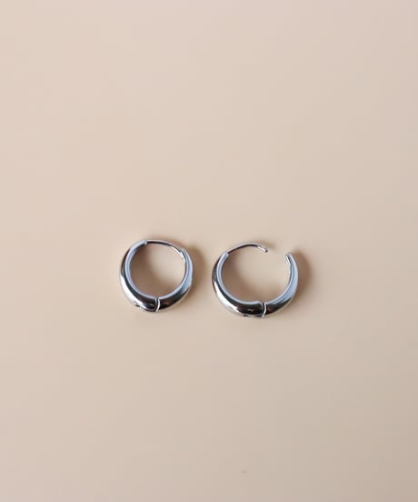 【金アレ対応】ドロップフープピアス（シルバーカラー）