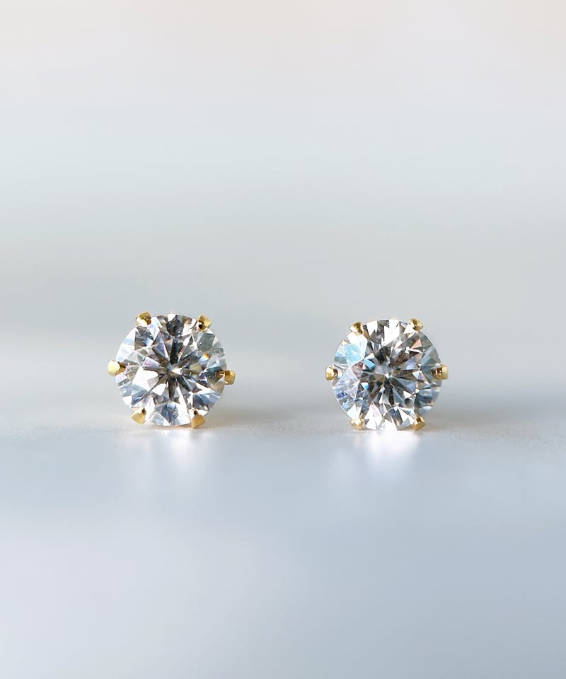 金アレ対応】Heart & Cupid ジルコニアプチピアス4mm | mikka