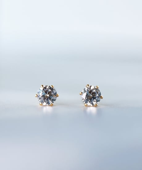 【金アレ対応】Heart & Cupid ジルコニアプチピアス3mm