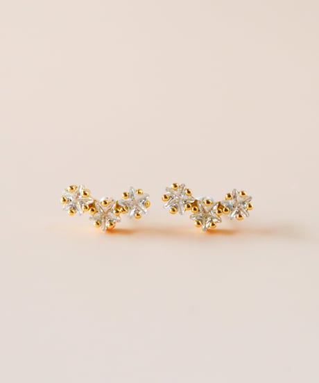 【金アレ対応】トリプルスターピアス