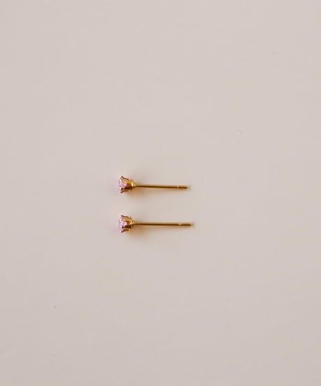 【金アレ対応】桜ピンク ジルコニアプチピアス3mm