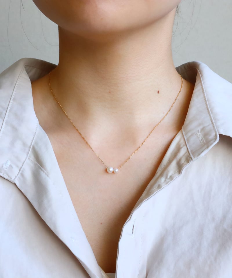 金アレ対応】ダブル淡水パールネックレス | mikka