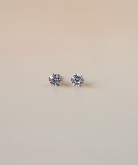 【金アレ対応】Heart & Cupid ジルコニアプチピアス4mm (シルバーカラー)