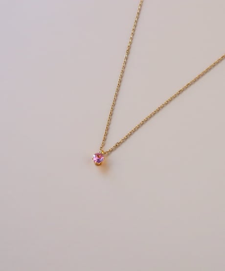 【金アレ対応】桜ピンクジルコニアネックレス 4mm
