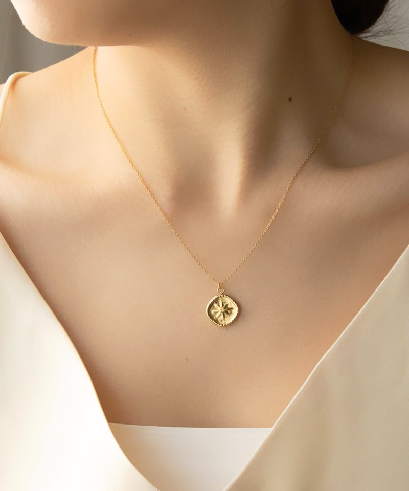 金アレ対応】星のコインネックレスのスクエアチェーンの重ね付けセット