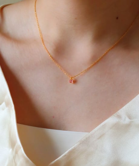【金アレ対応】桜ピンクジルコニアネックレス 4mm