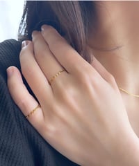 【金アレ対応】カットアズキチェーンリング