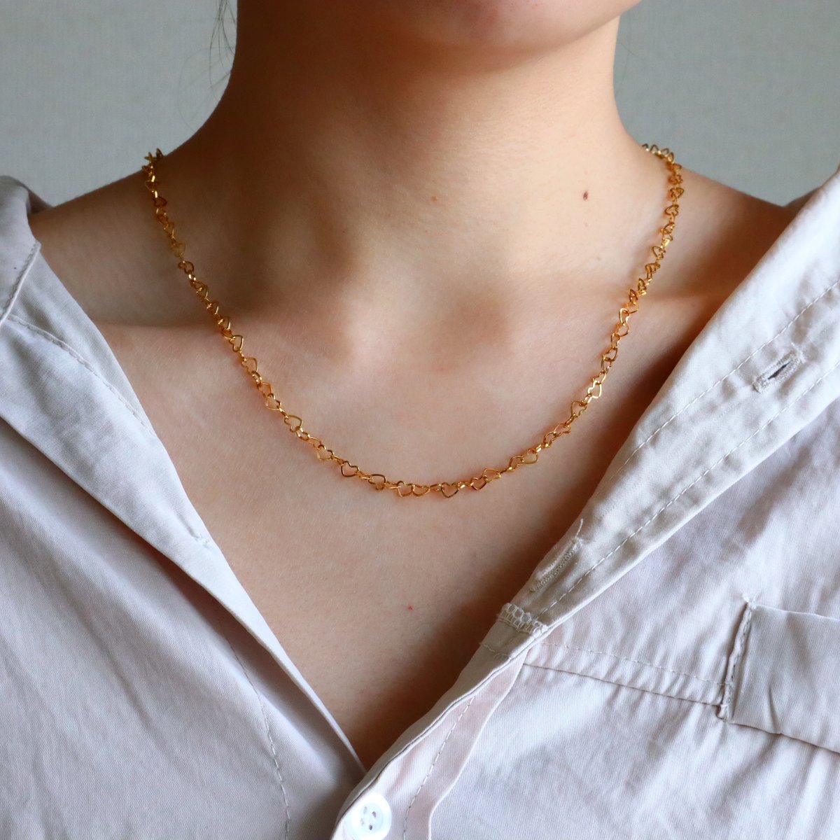 AMI☆ハートデザイン チェーン ネックレス GOLD fit=scale-down,w=1200