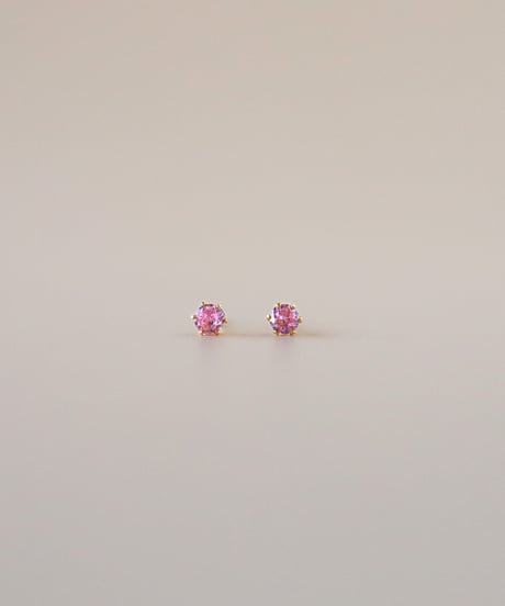 【金アレ対応】桜ピンク ジルコニアプチピアス3mm