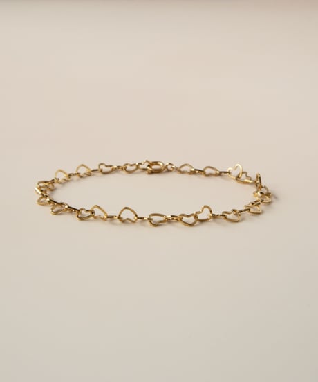 【金アレ対応】ハートチェーンブレスレット