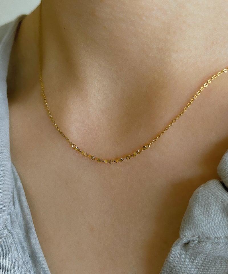 ARGUE k18シンプル チェーンネックレス ベネチアンチェーンネックレス K18 幅1.8mm 55cm(スライド