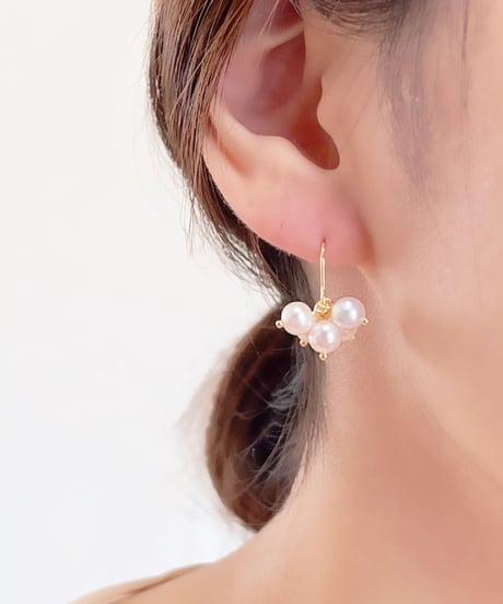 【金アレ対応】淡水パールフックピアス
