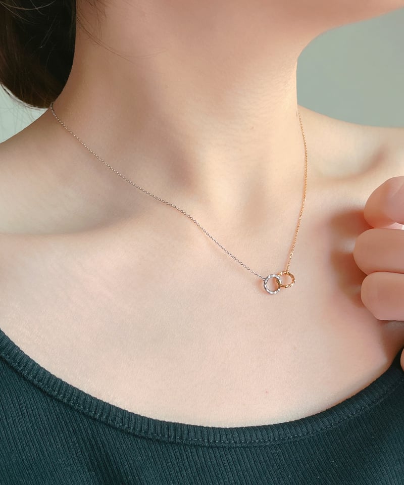 金アレ対応】ツイストサークルネックレス | mikka