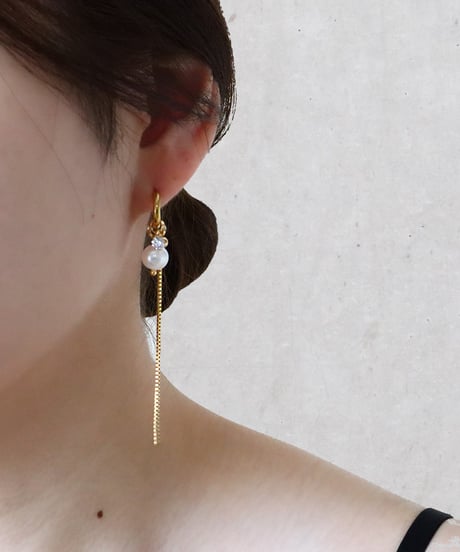 【金アレ対応】チャームフープピアス