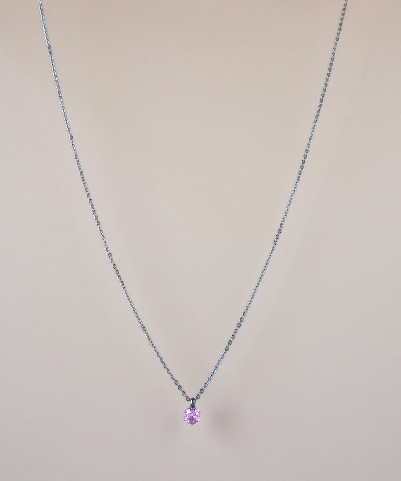 金アレ対応】桜ピンクジルコニアネックレス 4mm シルバーカラー | mikka